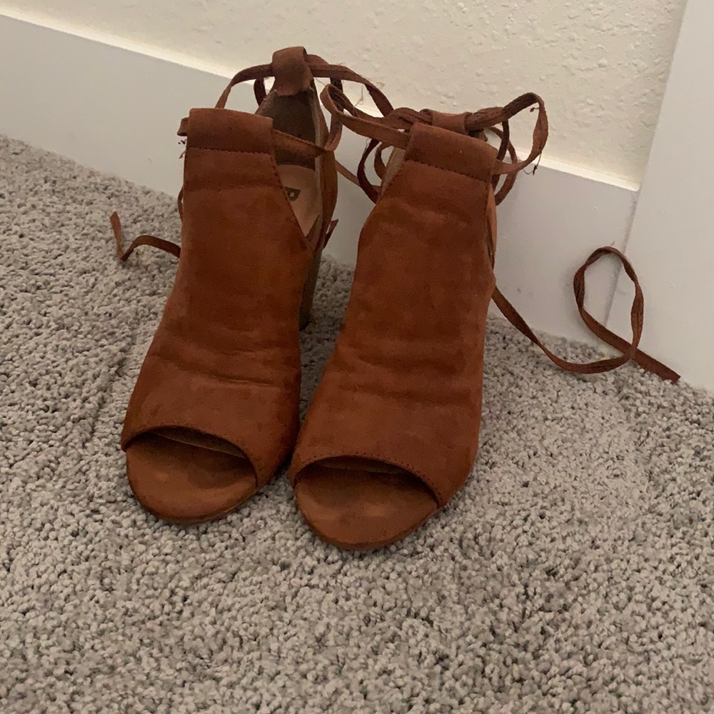 BC open toe ankle wrap heel